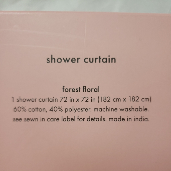 NWT Kate Spade Shower Curtain Forest Floral (72" x 72") 60% Cotton 40% Polyester - Picture 5 of 6